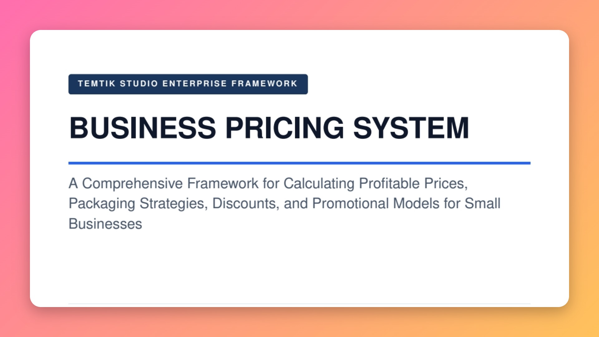 How to Calculate profitable prices and packages that maximize revenue.