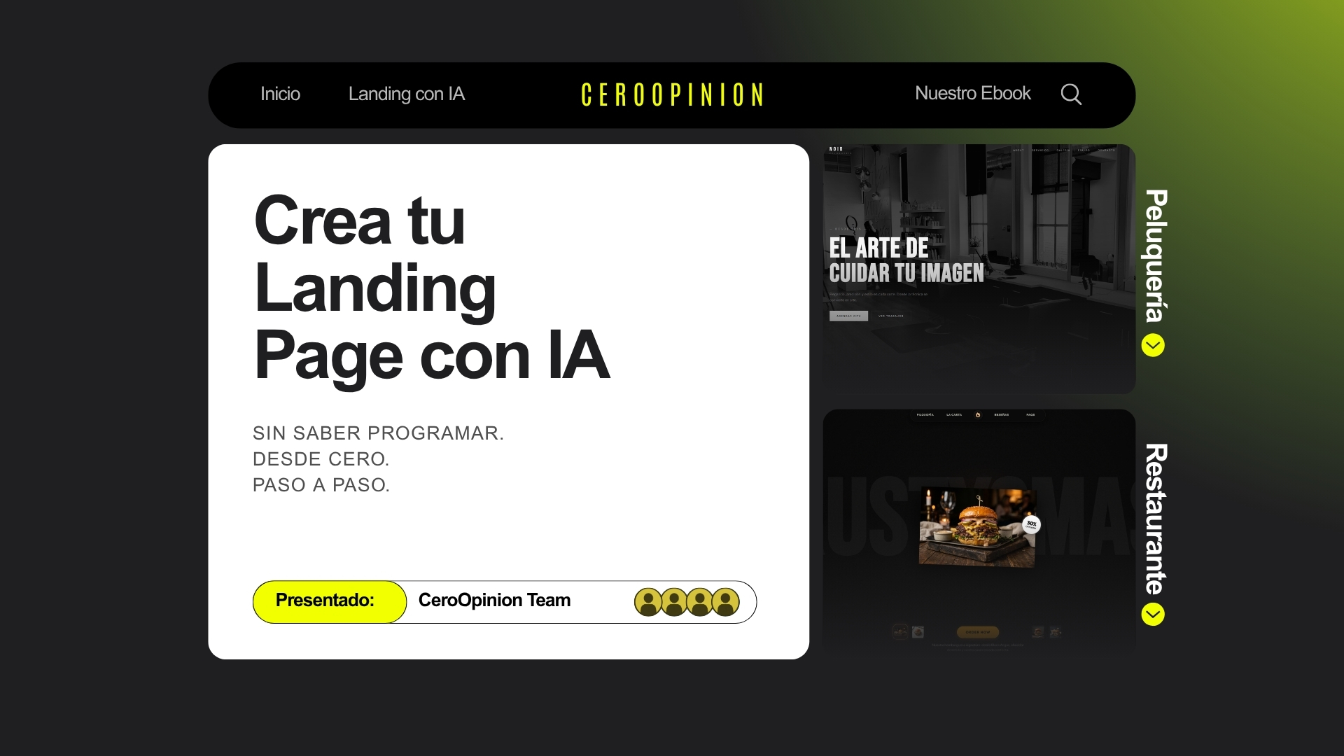 Crea Landing Pages con IA