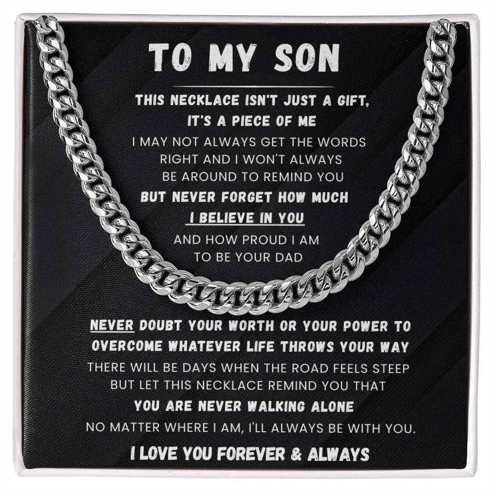 To My Son - This Necklace isn't just a gift, it's a piece of me