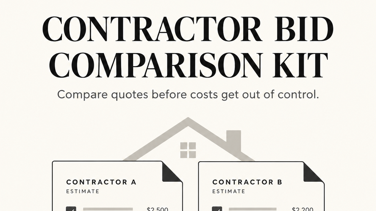 Contractor Bid Comparison Kit