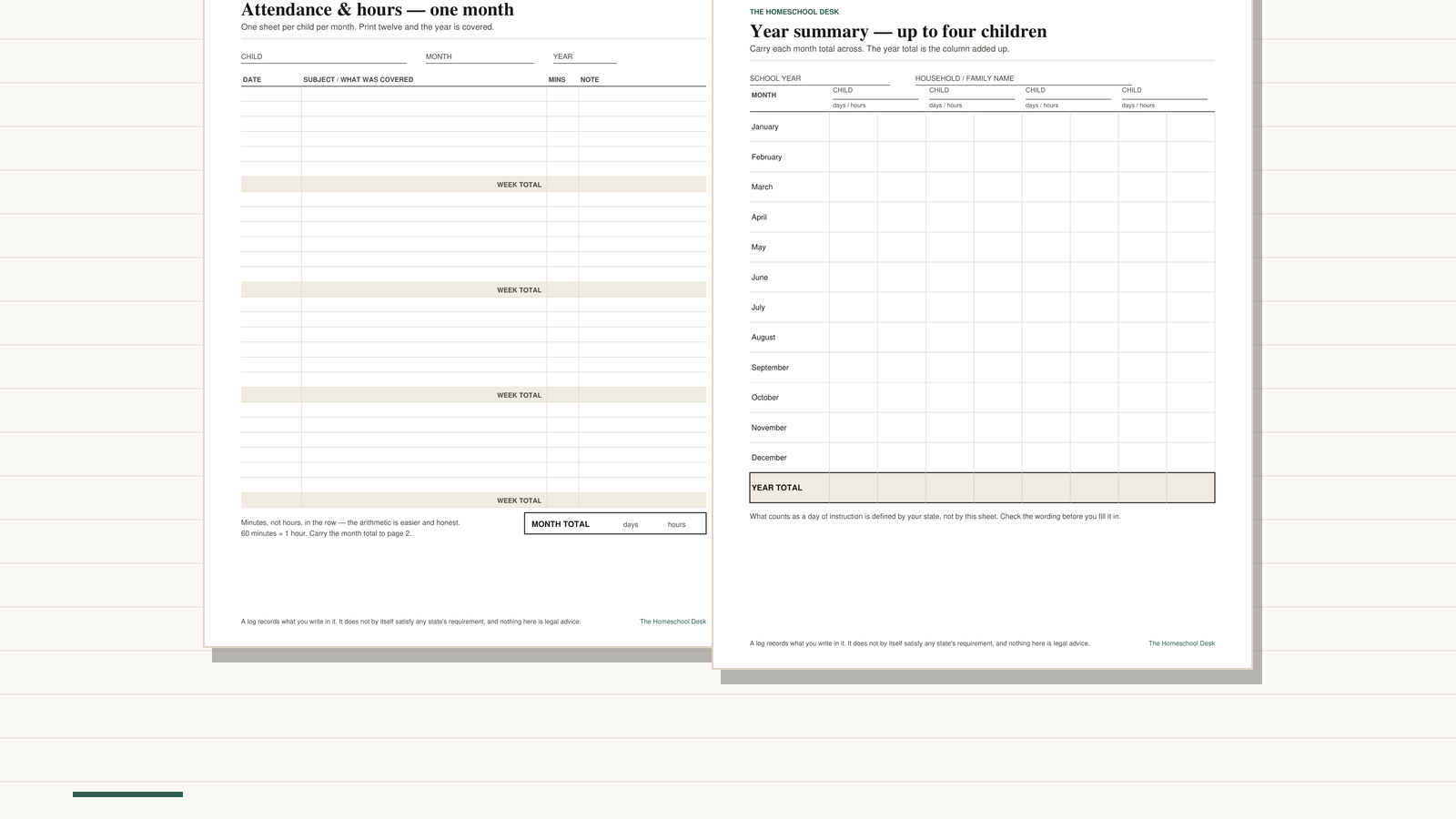 The Attendance & Hours Log