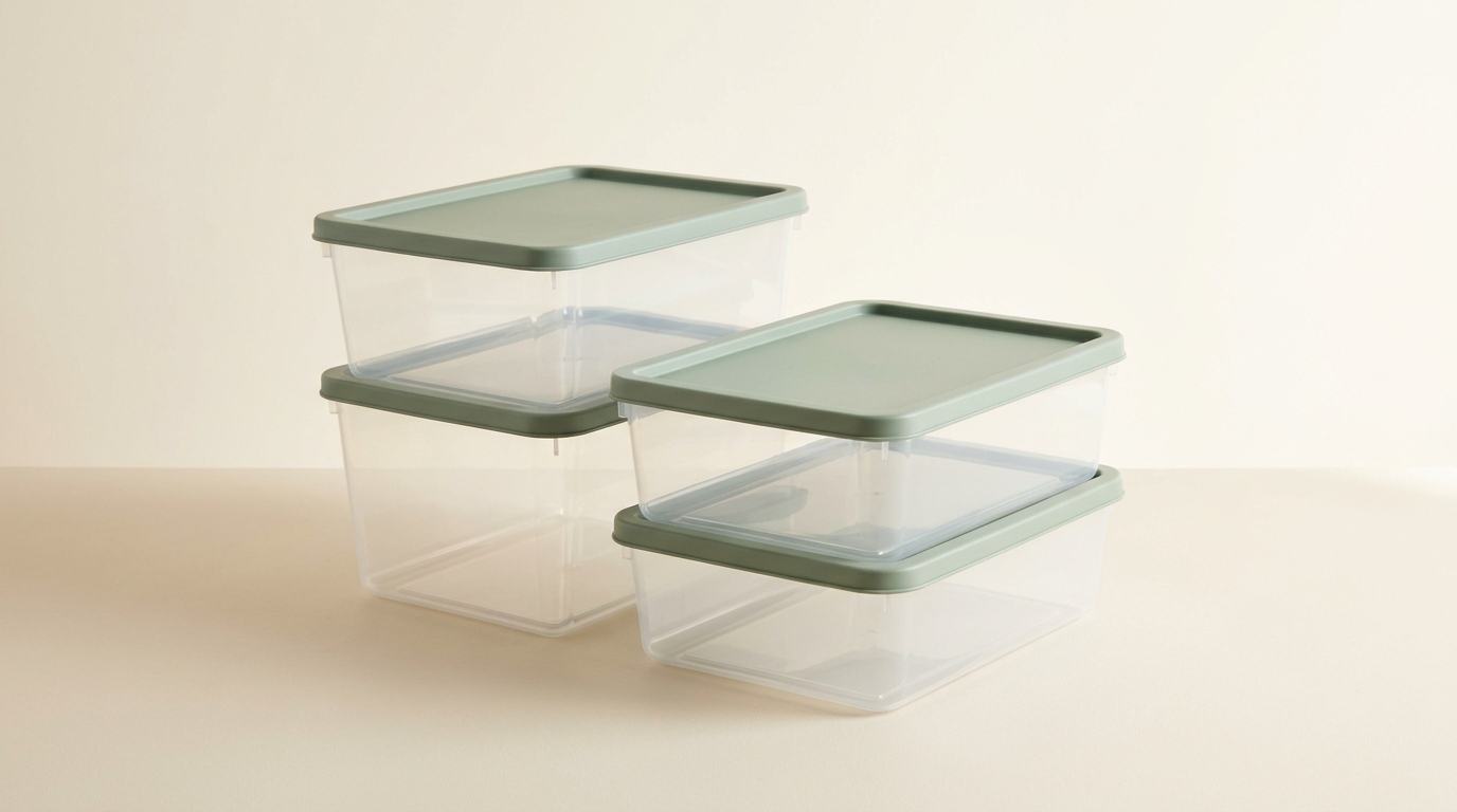 Clear Stackable Bin 3-Pack