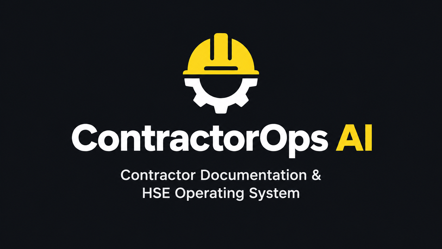 ContractorOps AI — Contractor Documentation & HSE Operating System