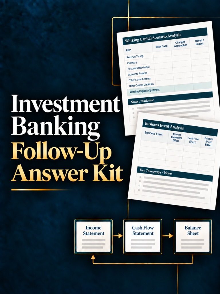 Investment Banking Follow-Up Answer Kit