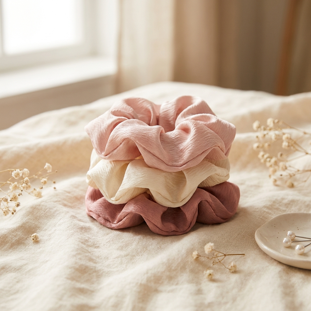 Silk Scrunchie Trio