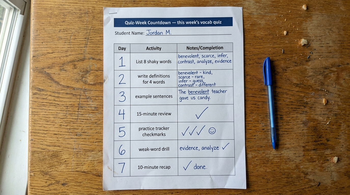 Vocab Quiz Boost — Quiz-Week Countdown