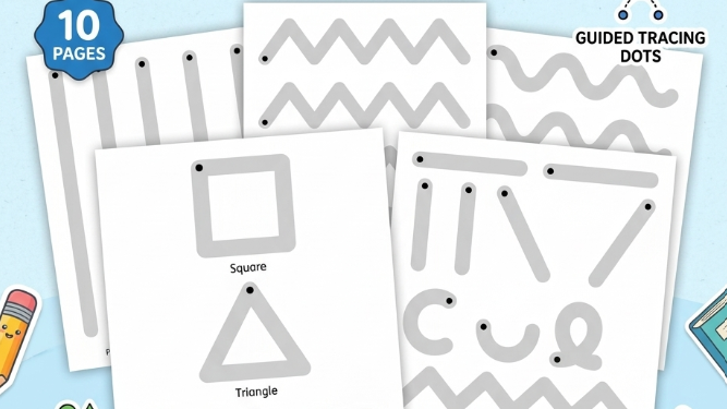 Toddler Activity Workbook & Worksheets