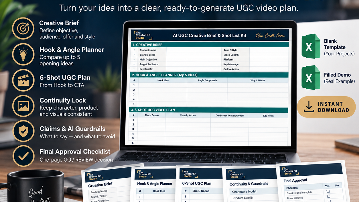 AI UGC Creative Brief & Shot List Kit