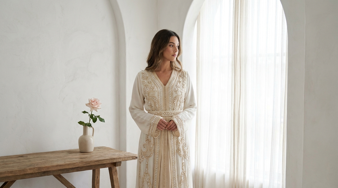 Ivory Bridal Caftan