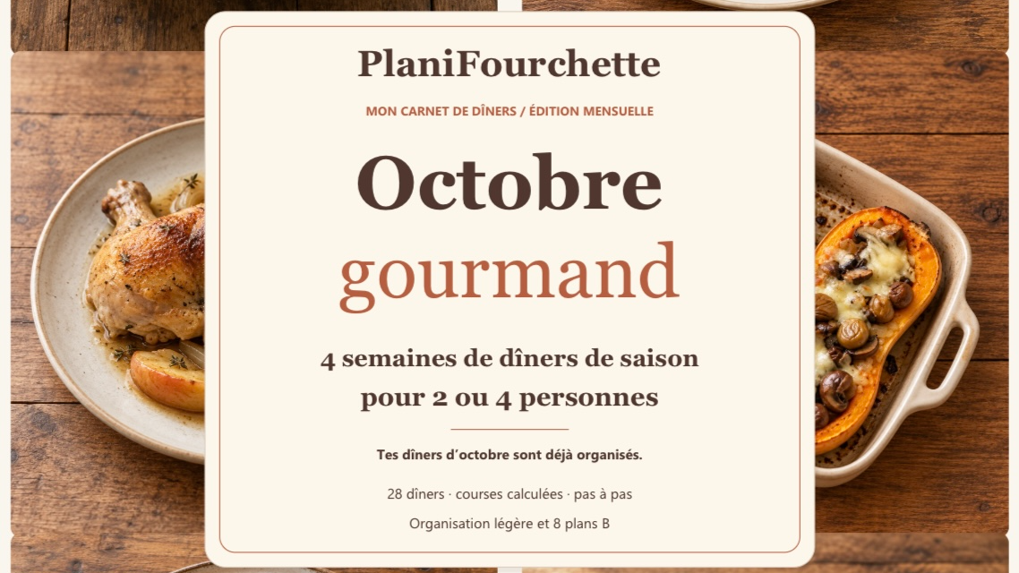 Octobre Gourmand – 4 semaines de dîners (PDF complet)