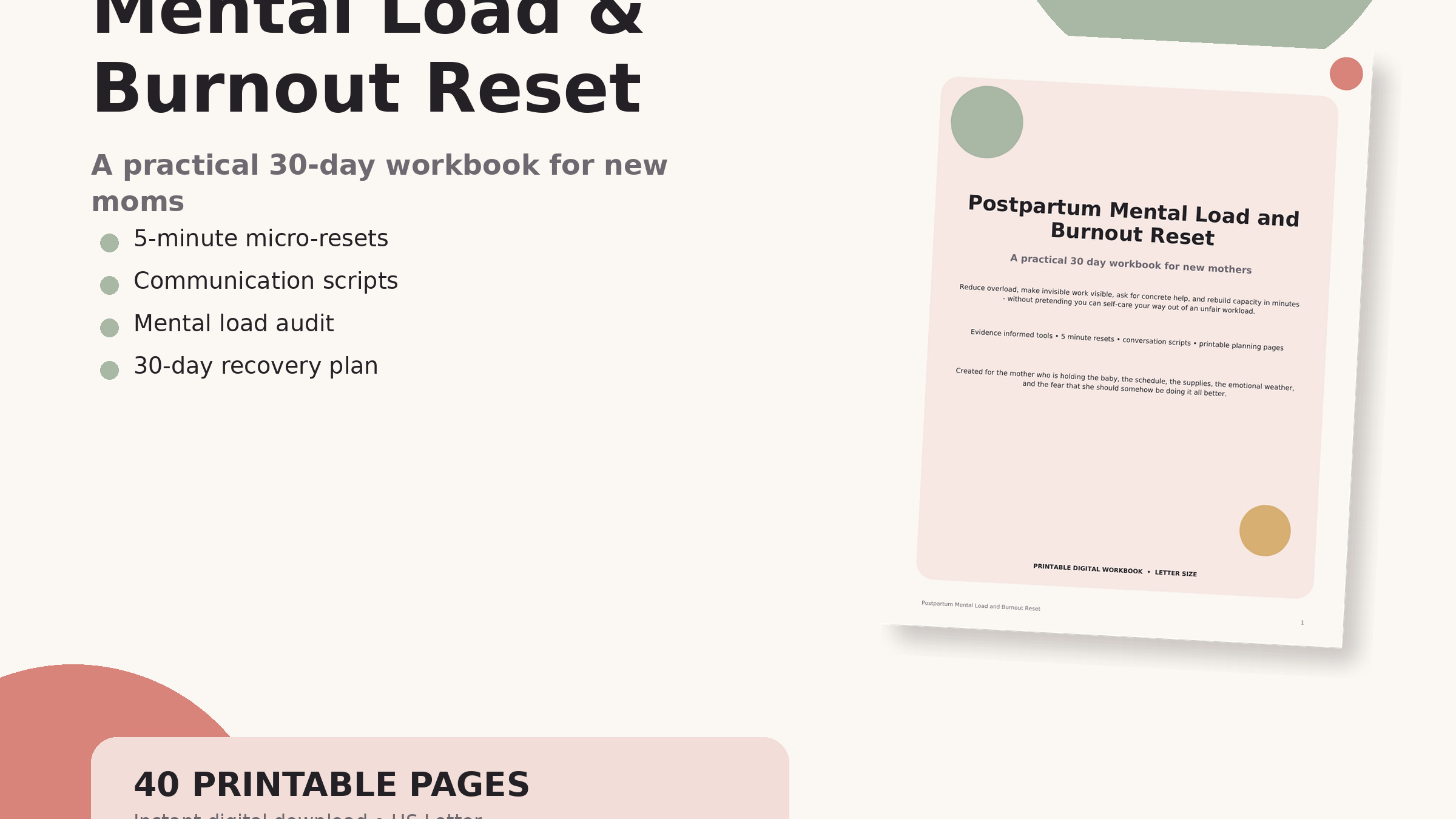 Postpartum Mental Load Reset for New Moms