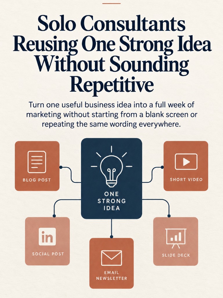 Solo Consultants Reusing One Strong Idea Without Sounding Repetitive