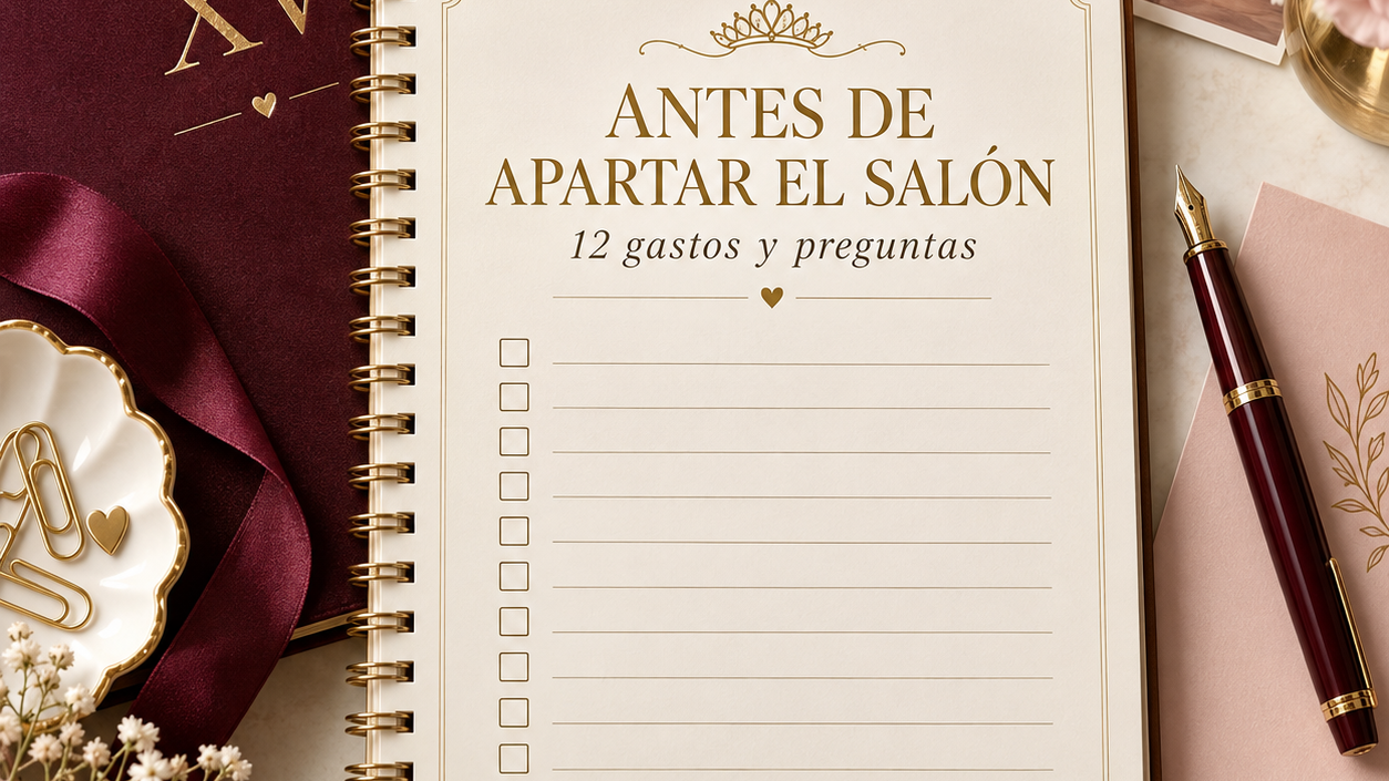 Antes de apartar el salón: 12 gastos y preguntas que debes revisar