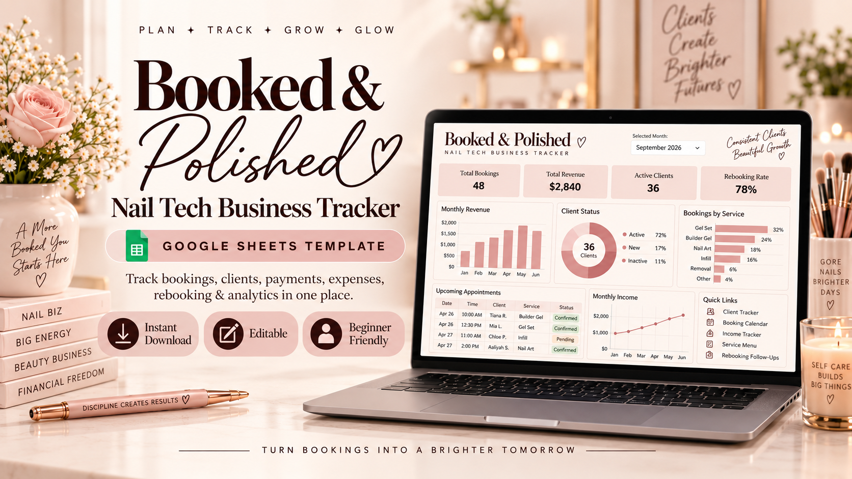 Booked & Polished | Nail Tech Business Tracker
