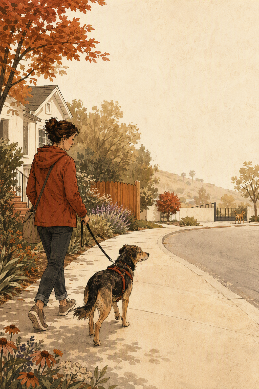 Rescue Dog Owners Passing Neighborhood Triggers Without Close Encounters