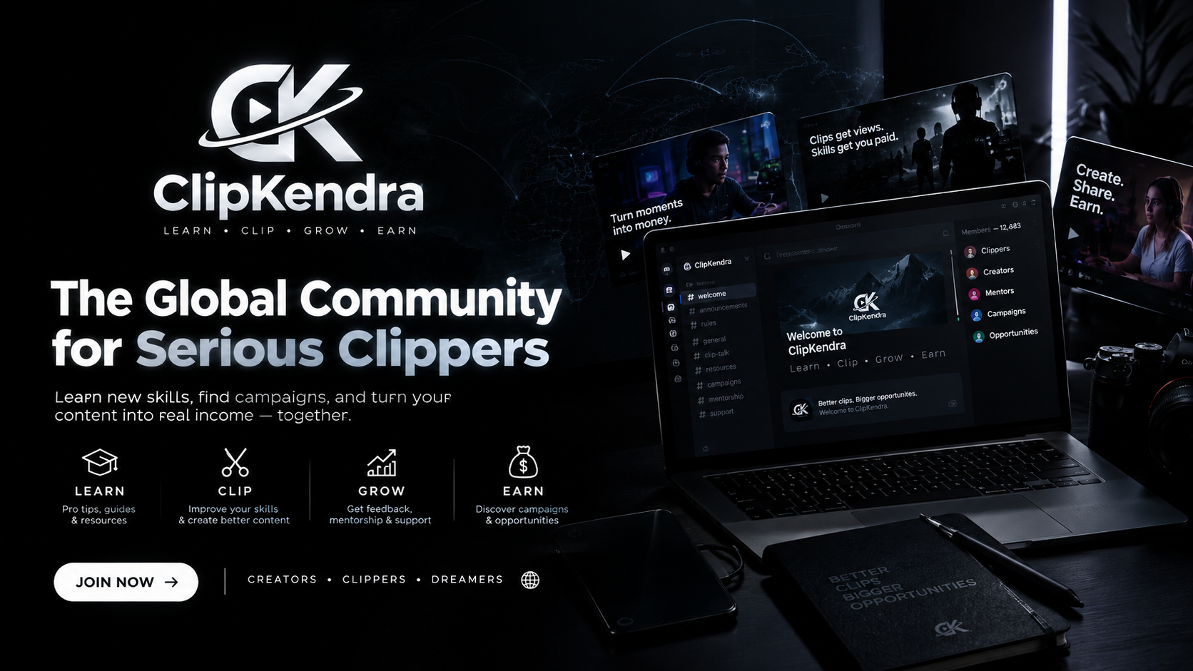 ClipKendra pays you 2$ for 1k view's 