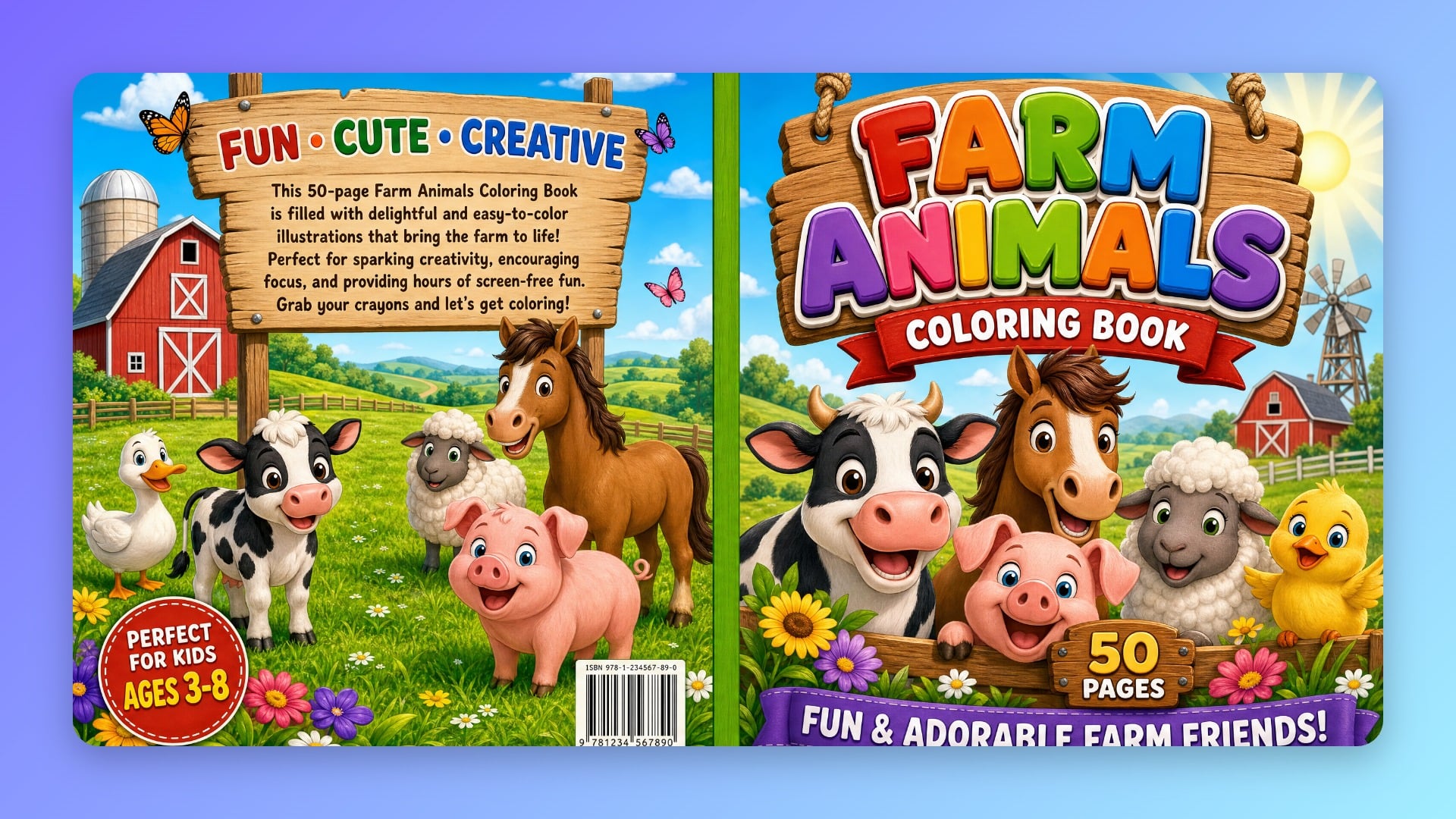 Farm Animals Coloring Book