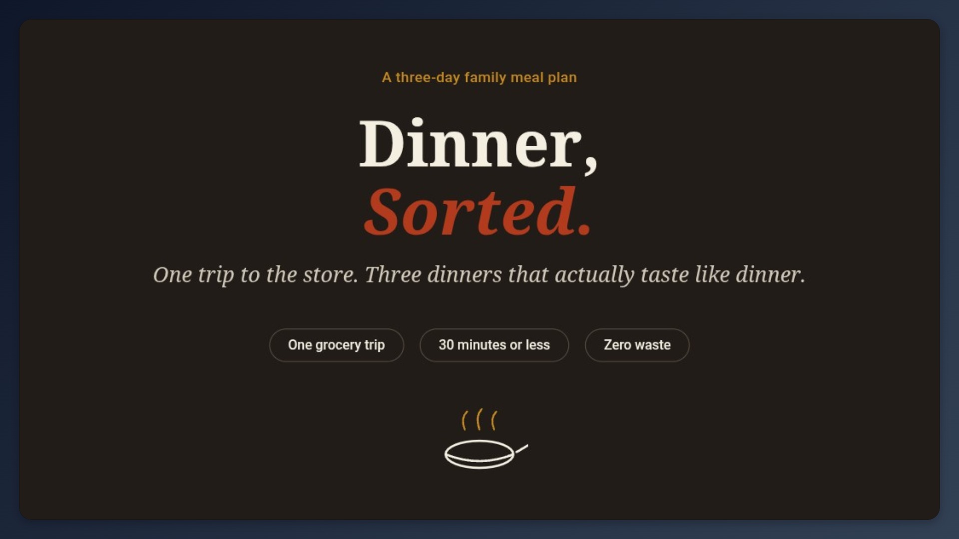 No Dinner? No Problem