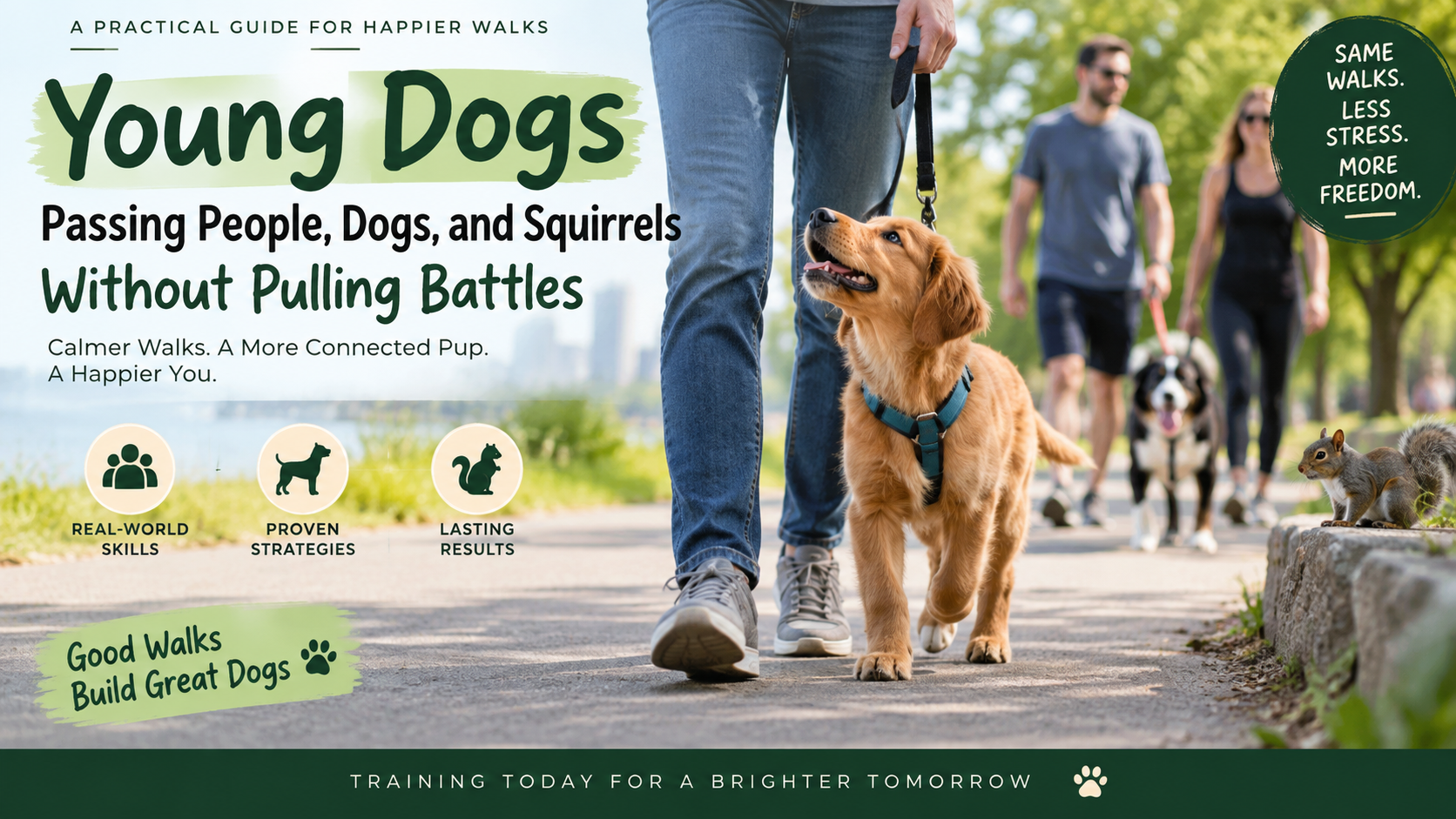 Young Dogs Passing People, Dogs, and Squirrels Without Pulling Battles