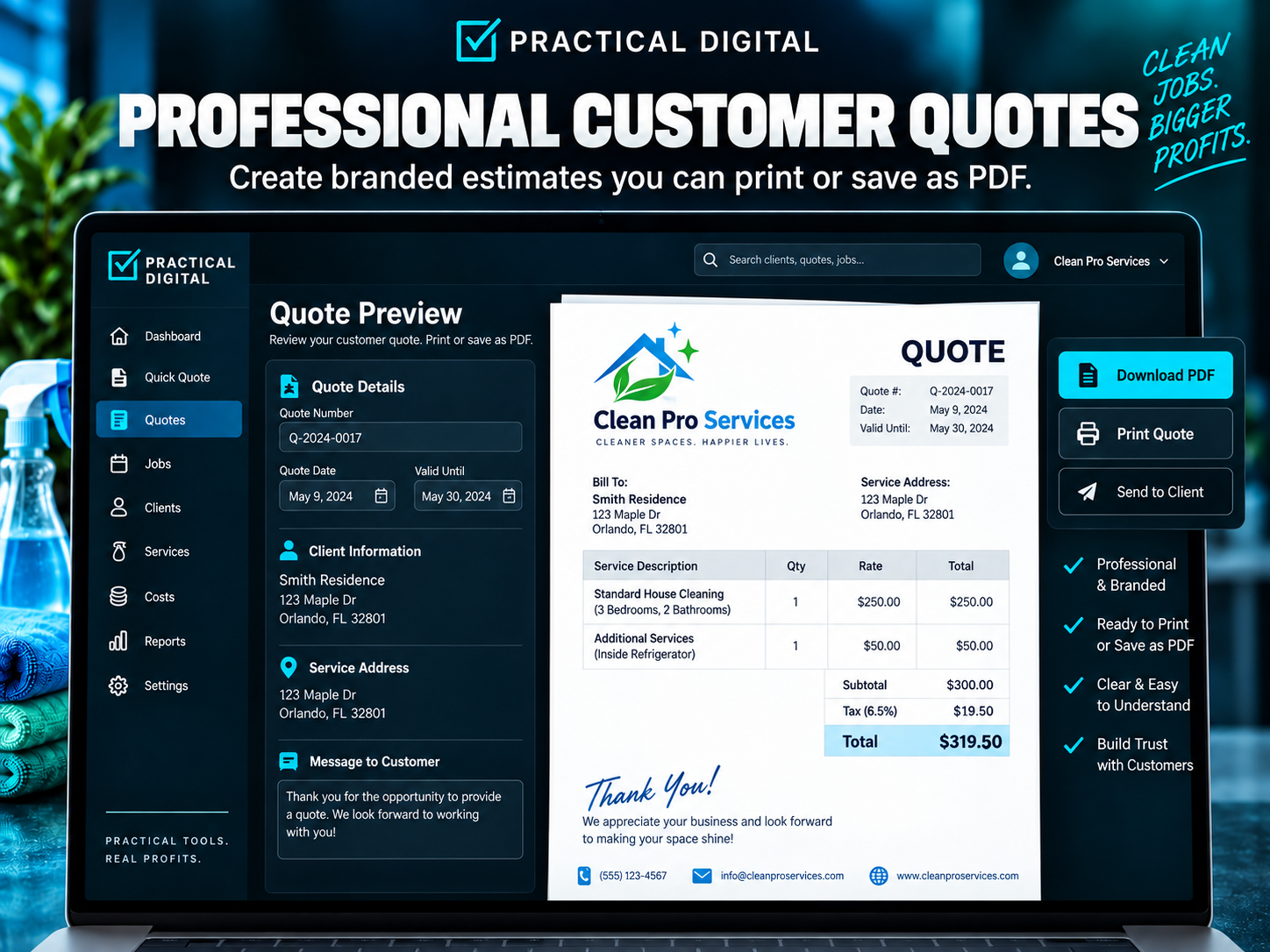 Cleaning Quote & Profit Calculator
