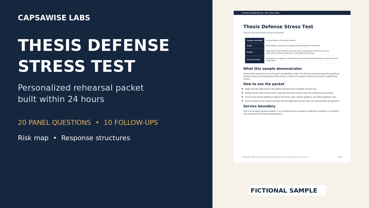Thesis Defense Stress Test - 24-Hour Personalized Rehearsal
