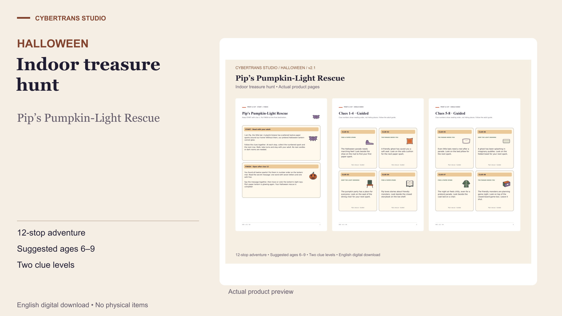 Pip’s Pumpkin-Light Rescue — Halloween Indoor Treasure Hunt