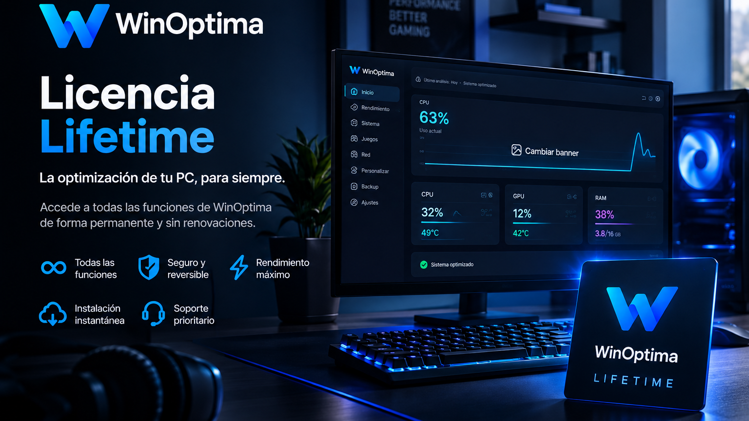 WinOptima — Licencia Lifetime