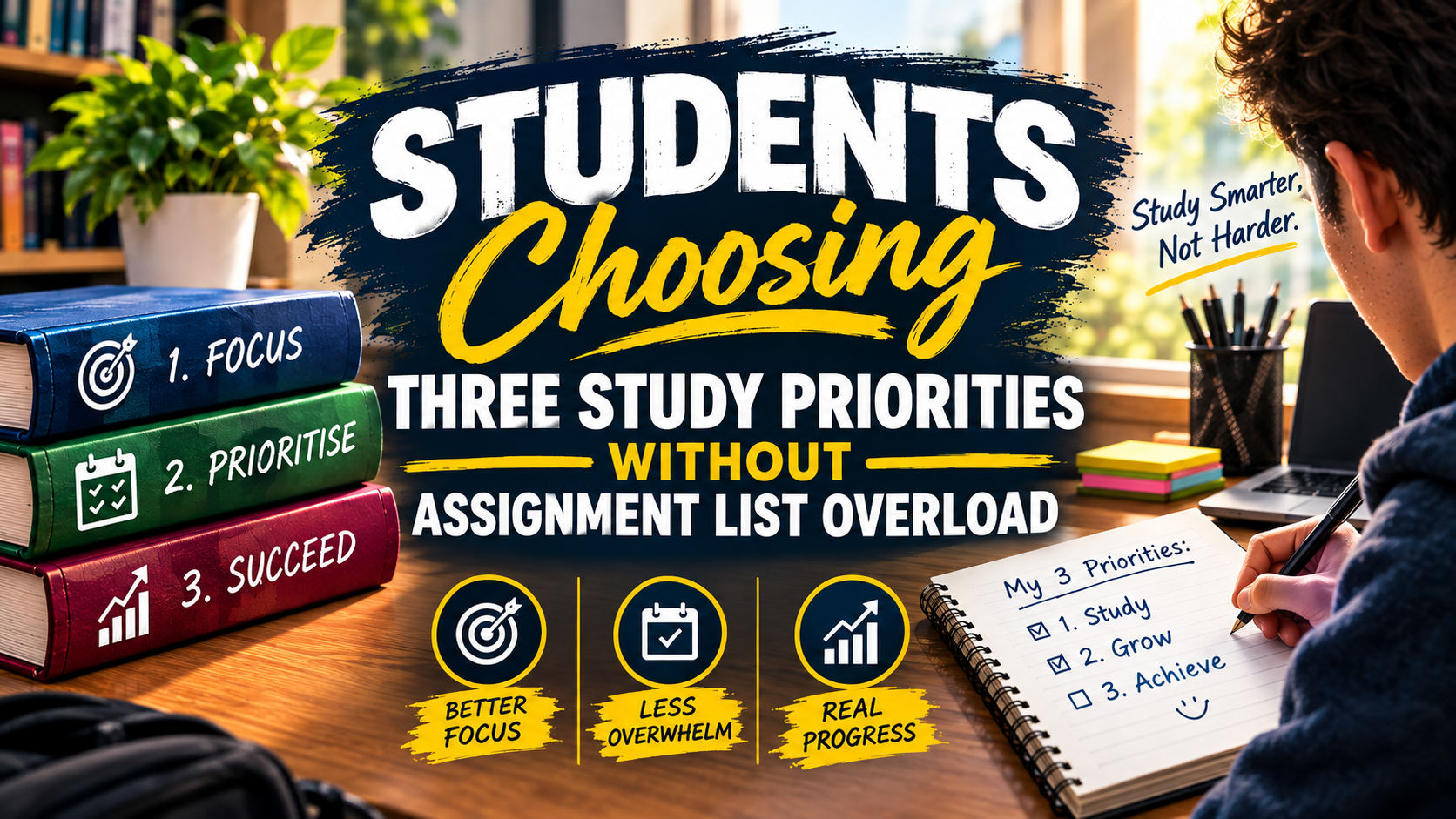 Students Choosing Three Study Priorities without Assignment List Overload