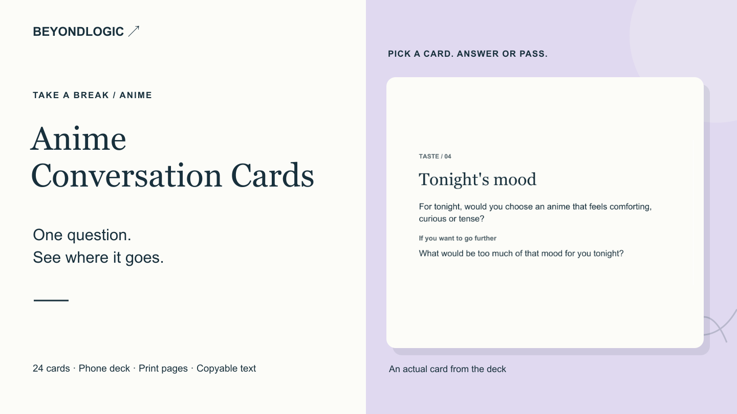 Anime Conversation Cards