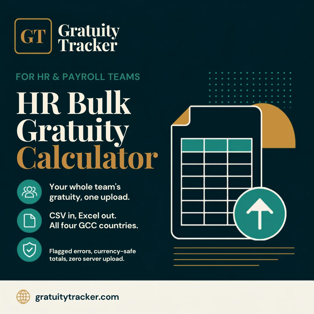 HR Bulk Gratuity Calculator — Whole Workforce, One Upload
