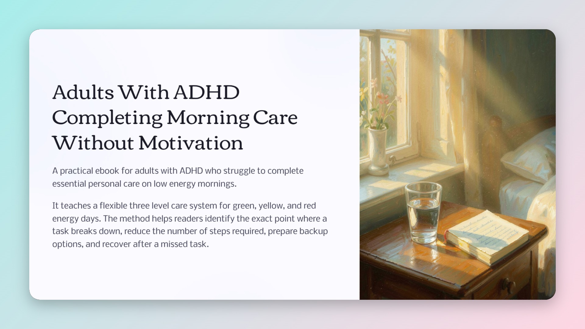 Adults With ADHD Completing Morning Care Without Motivation