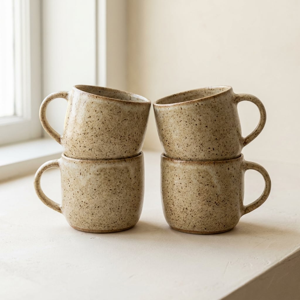 Speckled Stoneware Mug Set