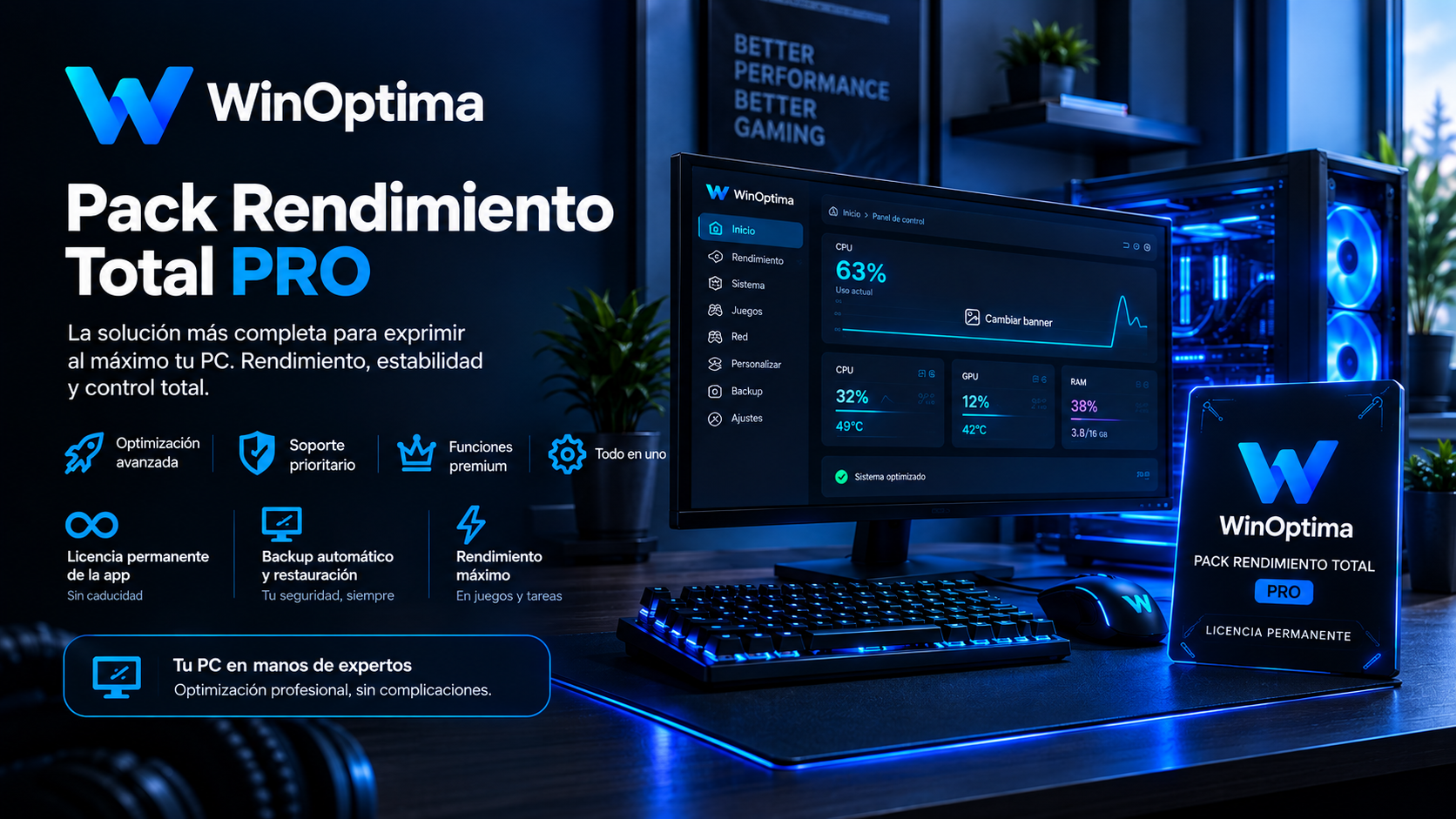 WinOptima — Pack Rendimiento Total PRO