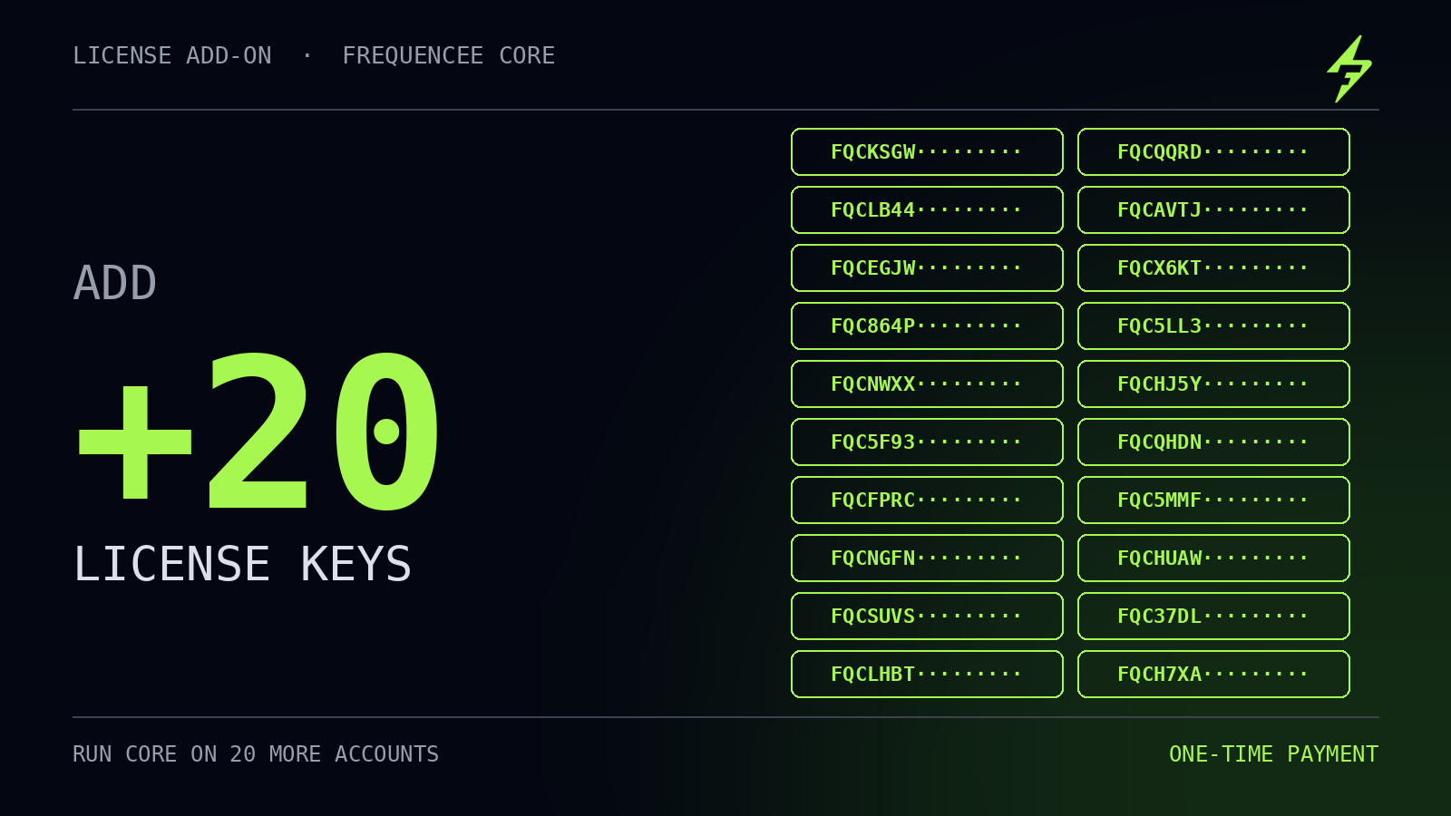Frequencee Core · +20 keys