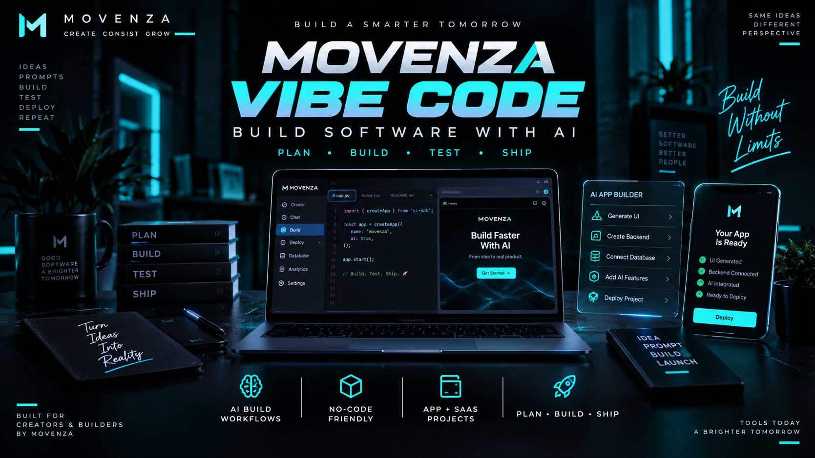 MOVENZA VIBE CODE — Build Software With AI