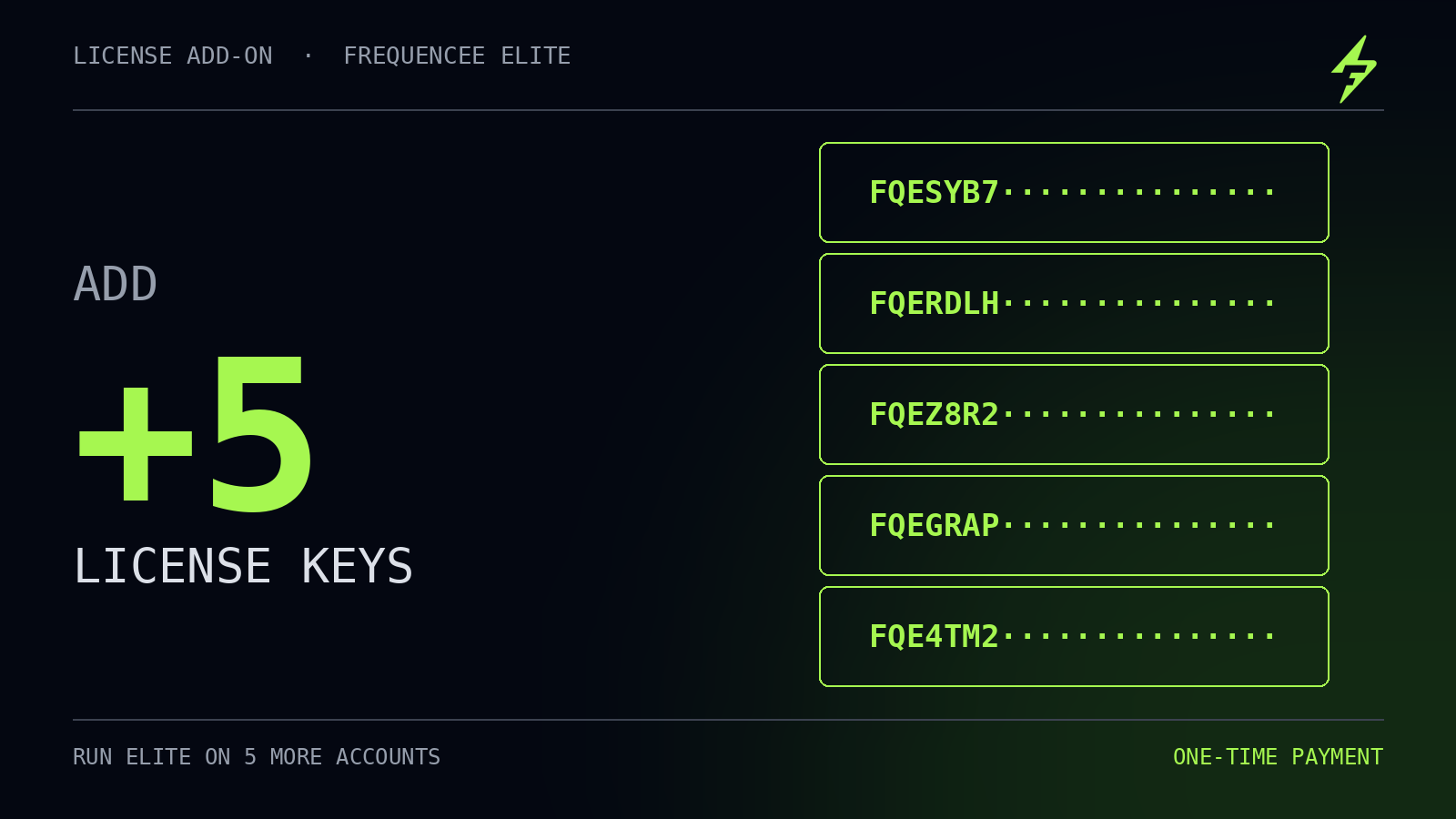 Frequencee Elite · +5 keys