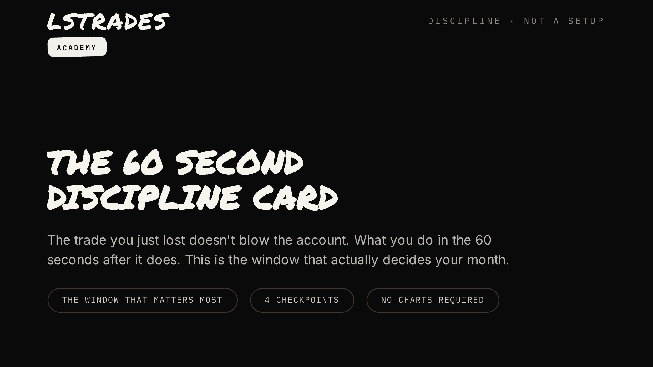 60 Second Discipline Card