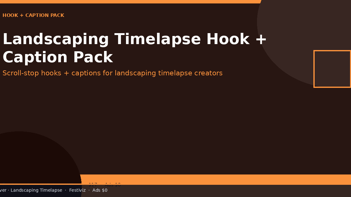 Landscaping Timelapse Hook + Caption Pack
