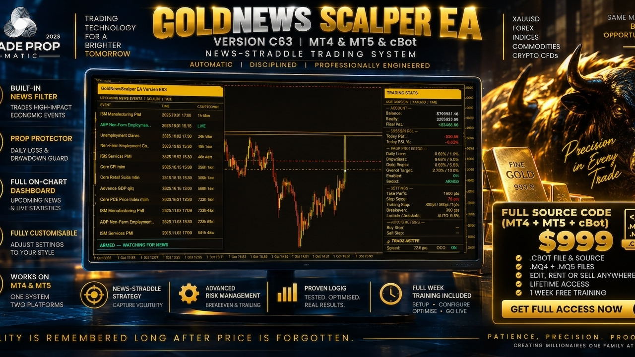 GoldNewsScalper EA C63.0 Source Code Access