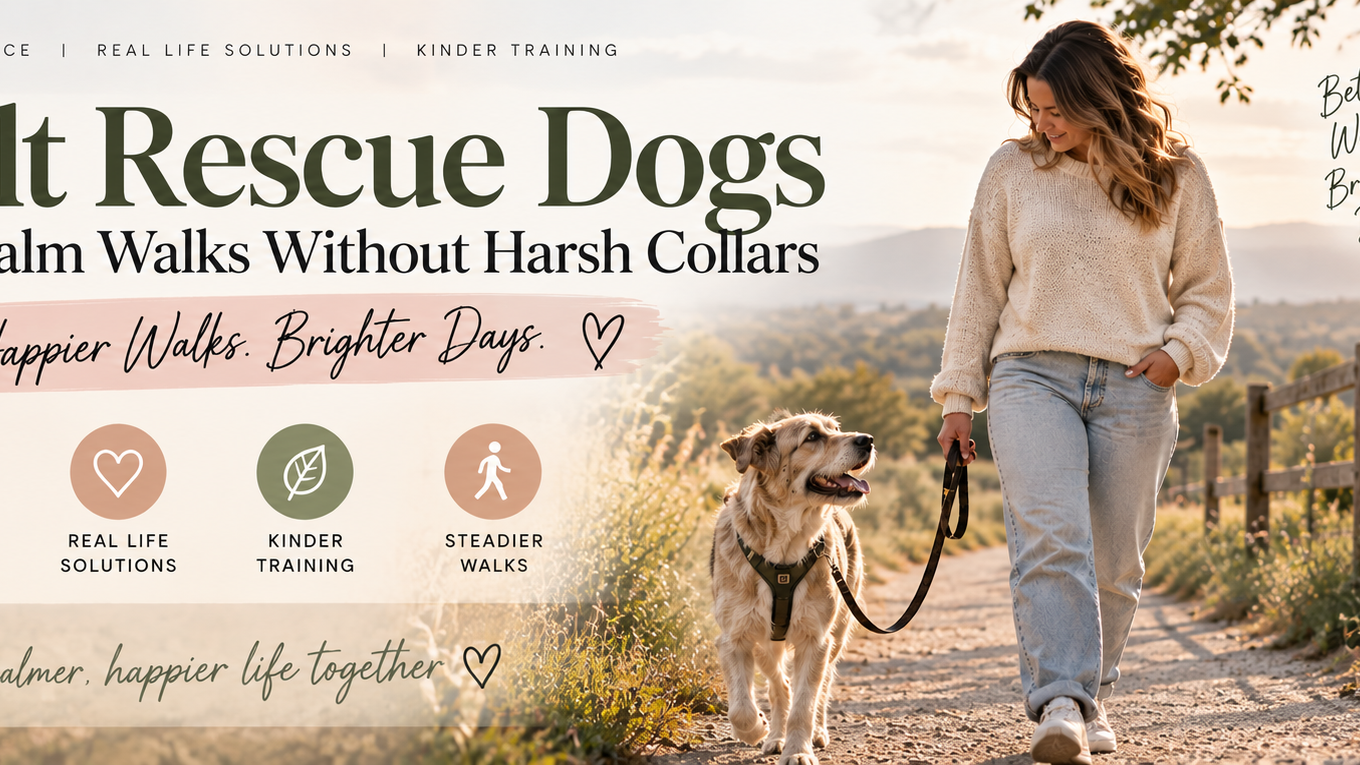 Adult Rescue Dogs: Calm Walks Without Harsh Collars