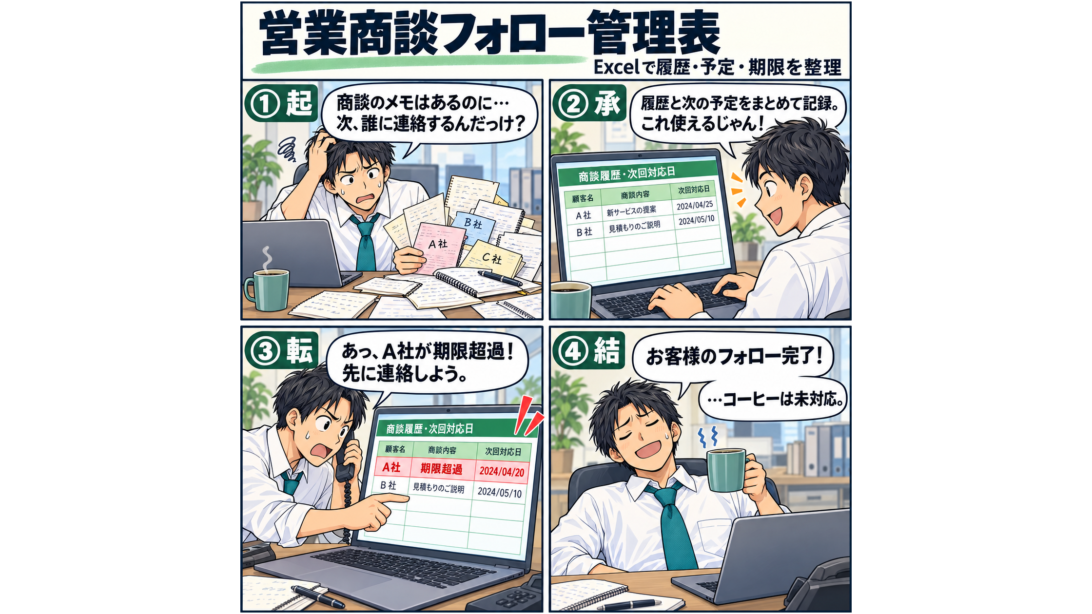 営業商談フォロー管理表 / Sales Meeting Follow-Up Tracker