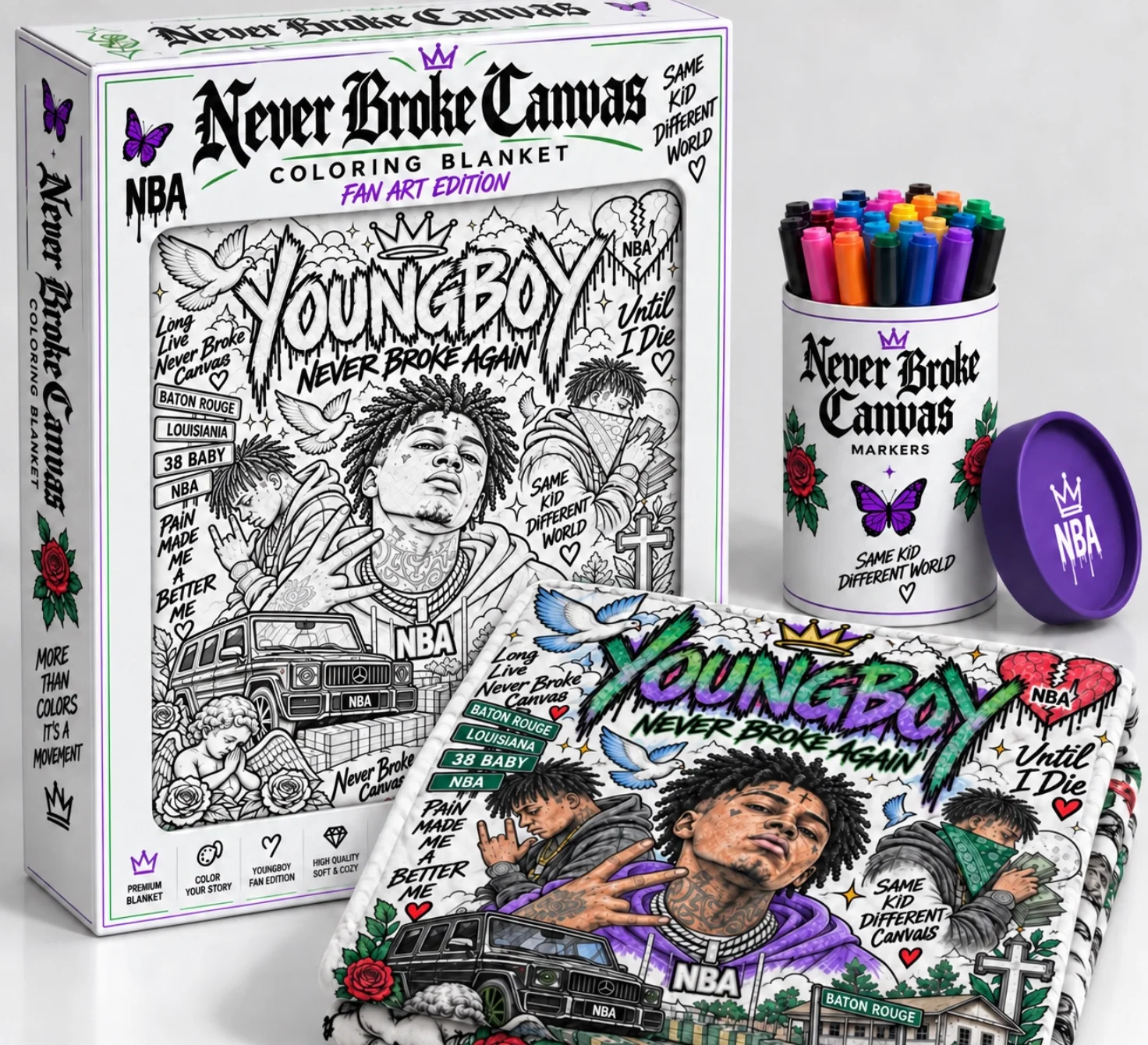 YoungBoy Coloring Blanket