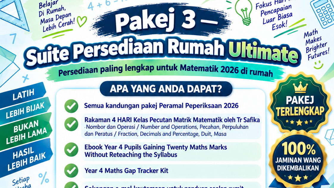 Pakej 3-Ultimate Home Readiness Suite Matrik Matematik Tahun 4