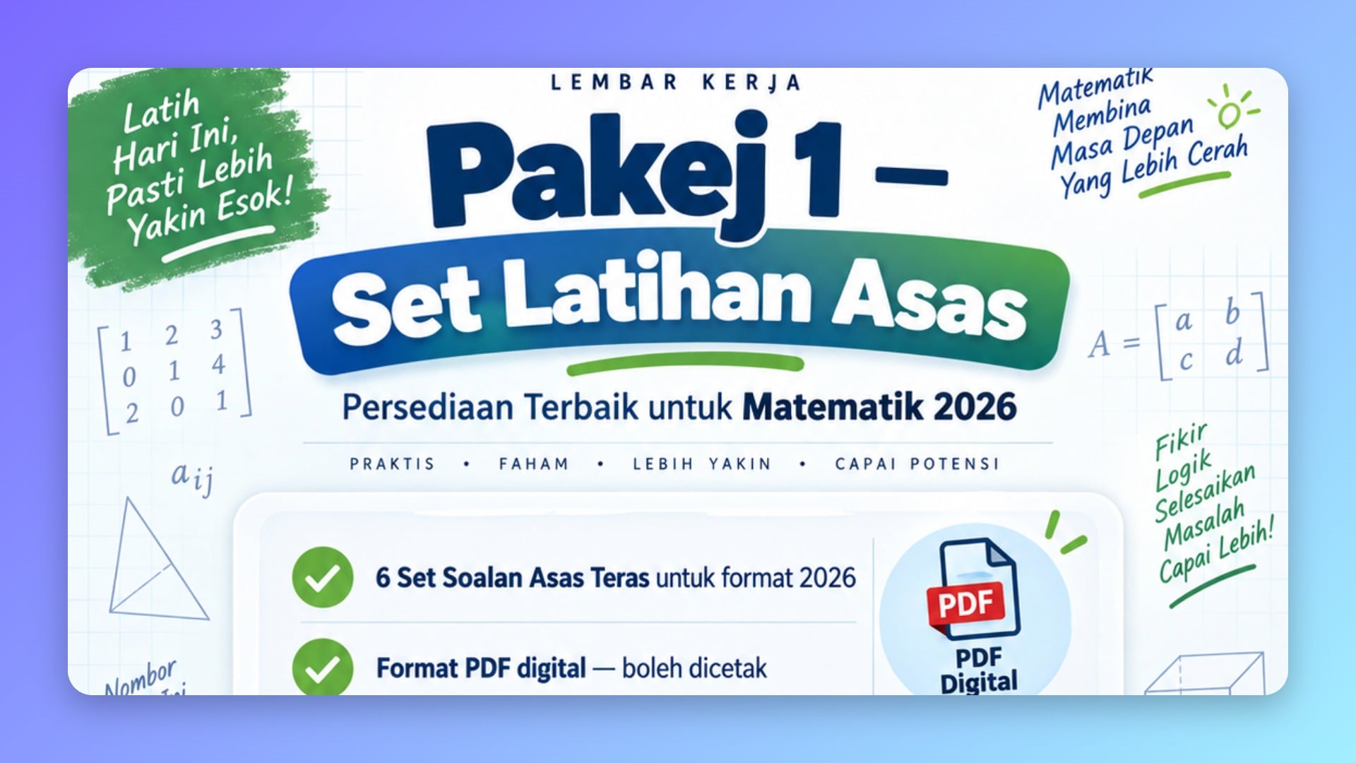Pakej 1 Set Latihan Asas Matrik Matematik
