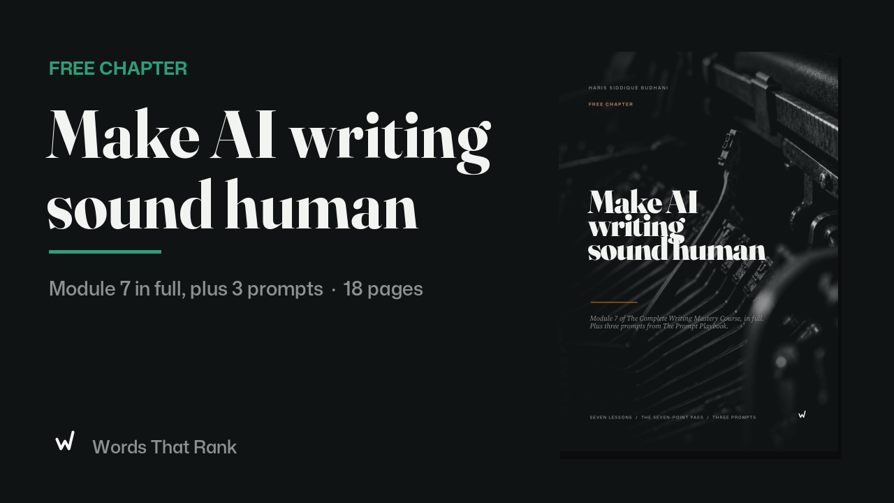 How to Make AI Writing Sound Human: Free Chapter and 3 Prompts