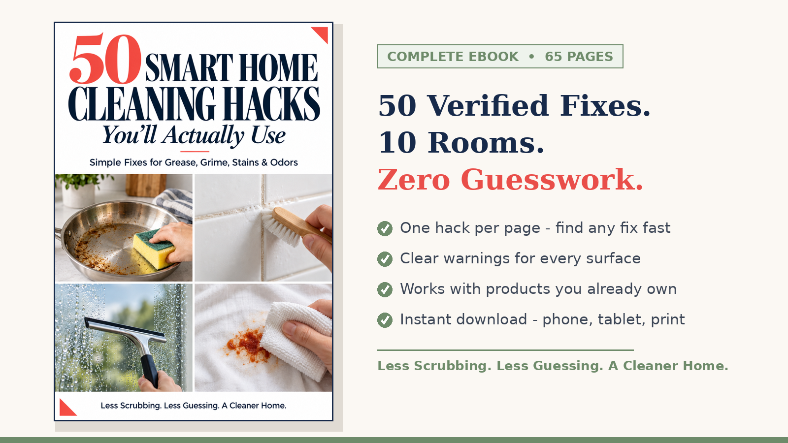 50 Smart Home Cleaning Hacks You'll Actually Use (Complete Ebook)