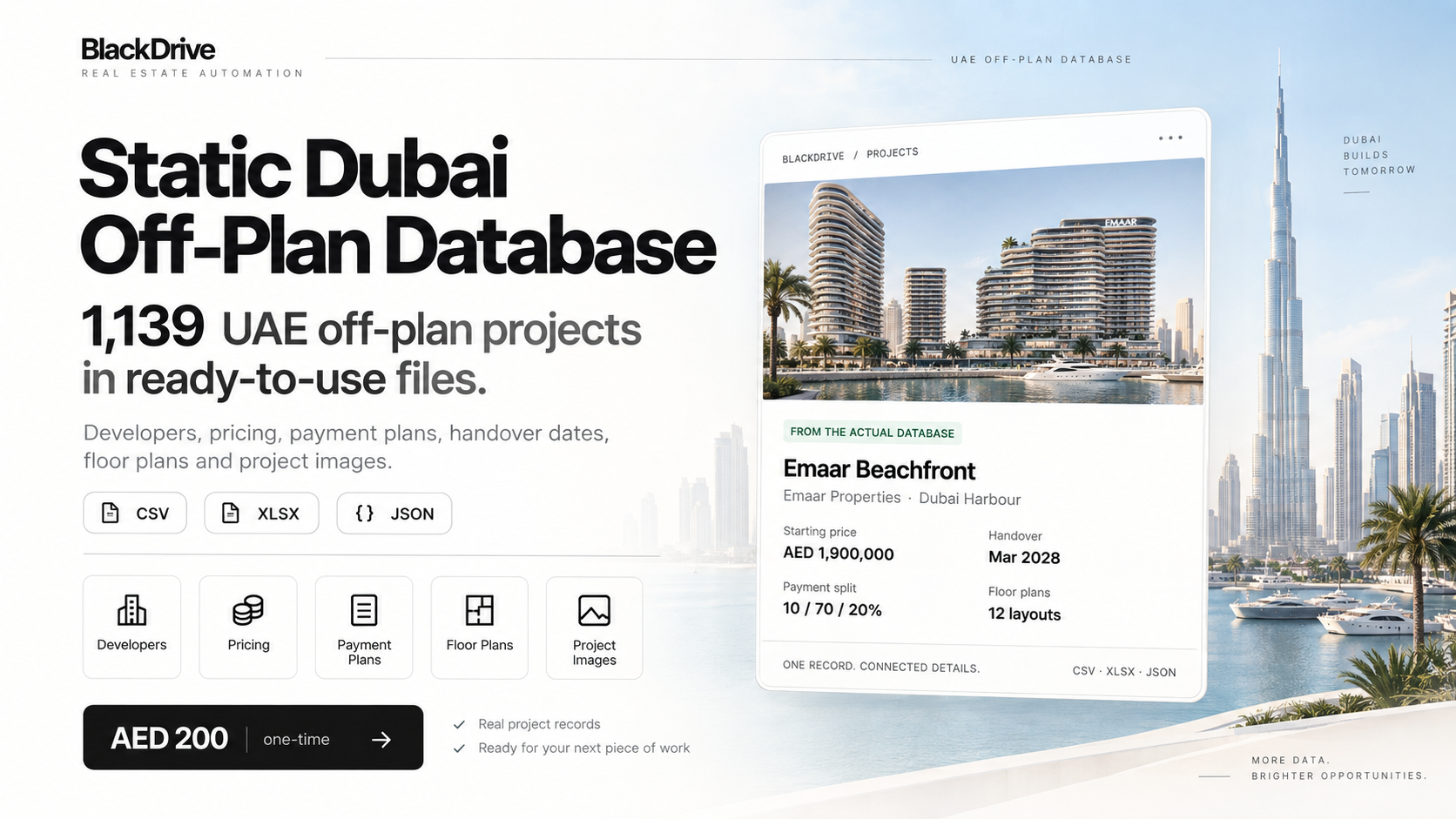 UAE Off-Plan Database — 1,139 Projects
