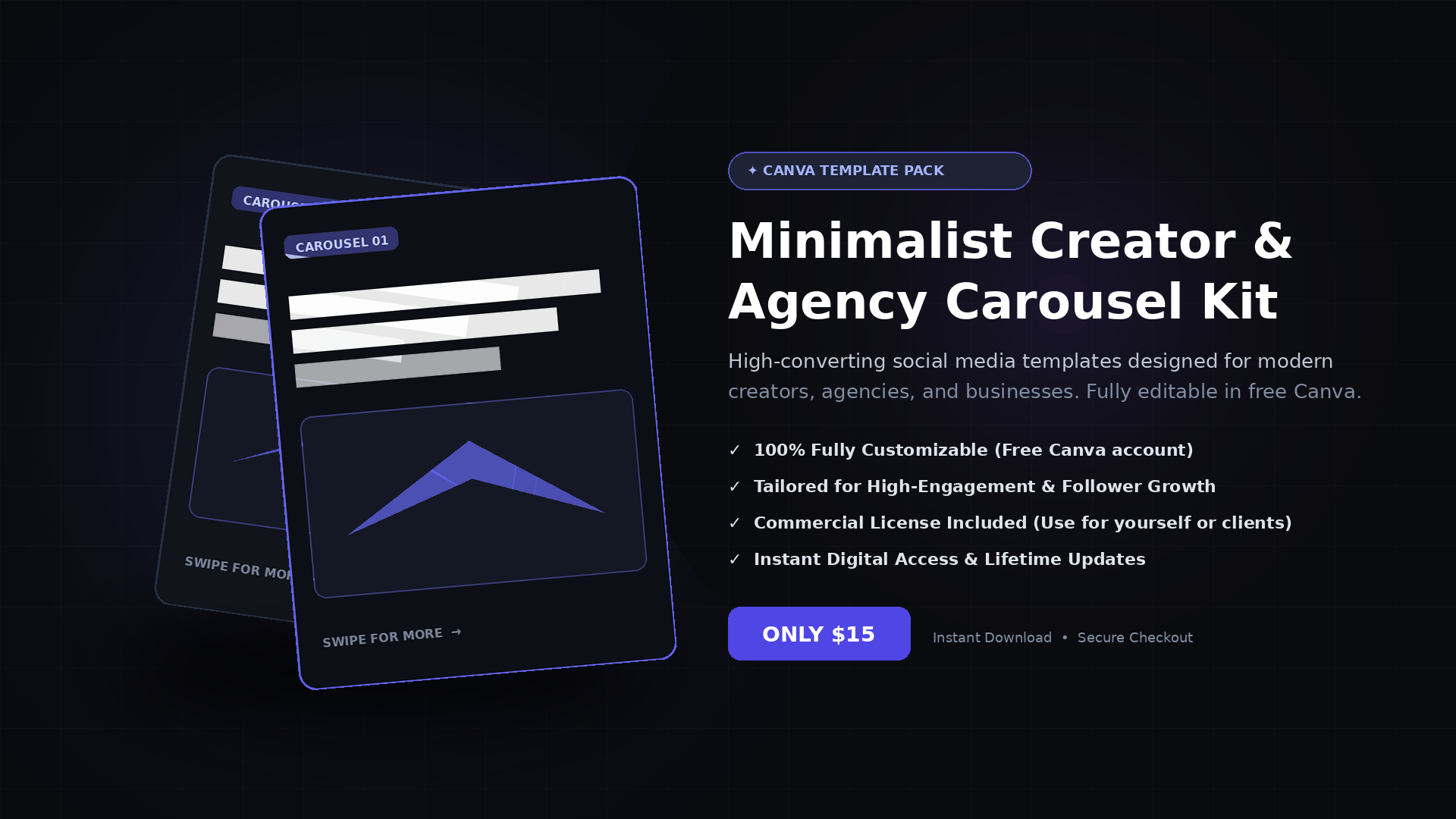 Minimalist Creator & Agency Carousel Kit