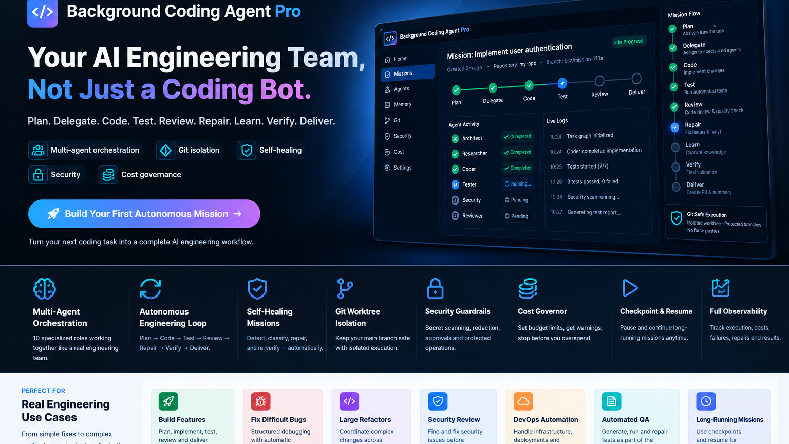 Background Coding Agent Pro