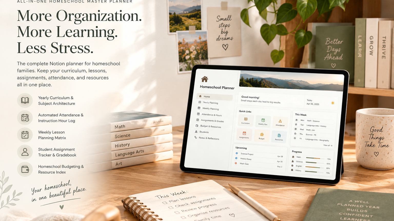 All-in-One Homeschool Master Planner | NOTION TEMPLATE